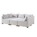 Modular Ottoman Ivory Polyester