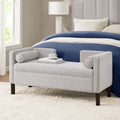 Upholstered Accent Bench Gray Polyester