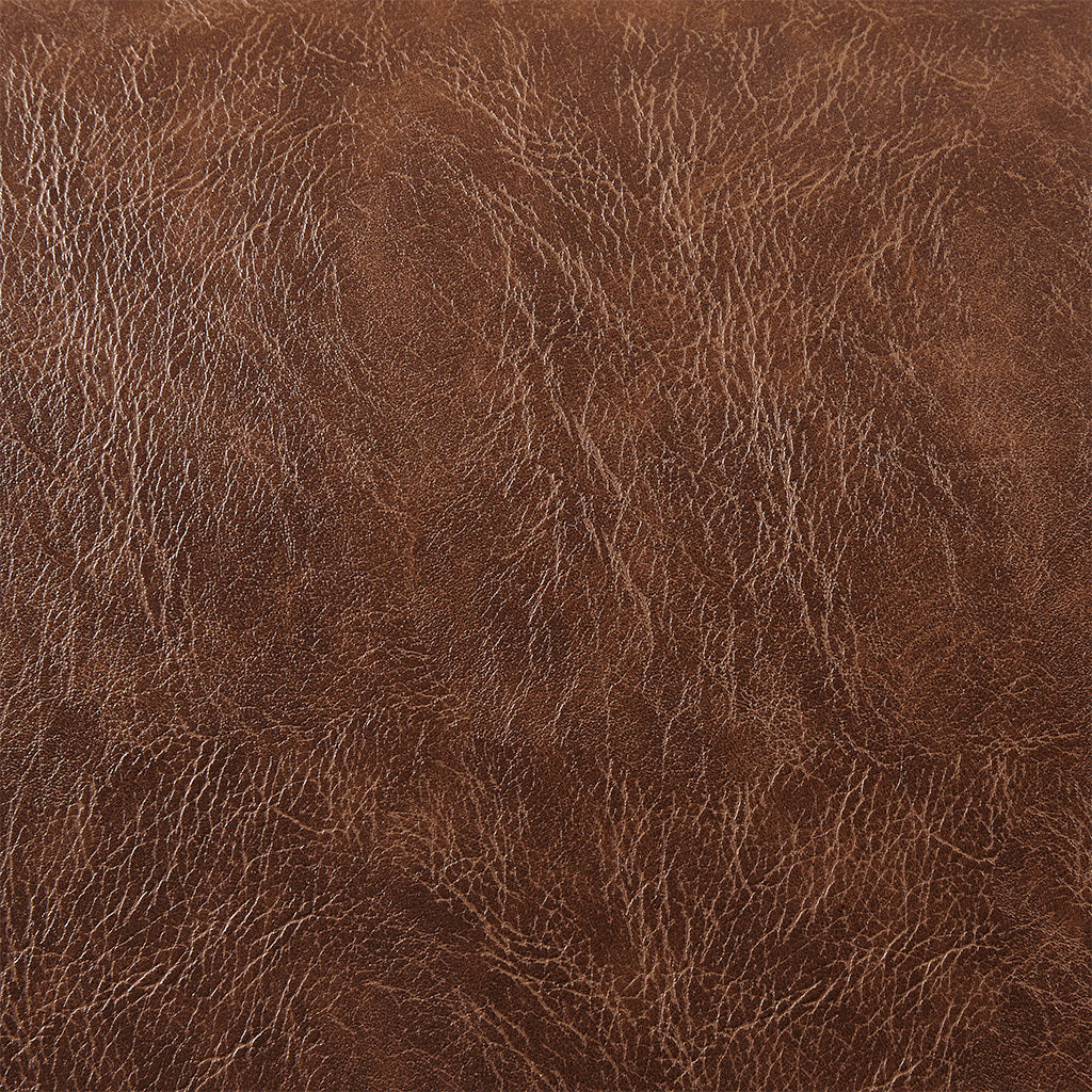 Faux Leather Accent Chair Brown Polyester