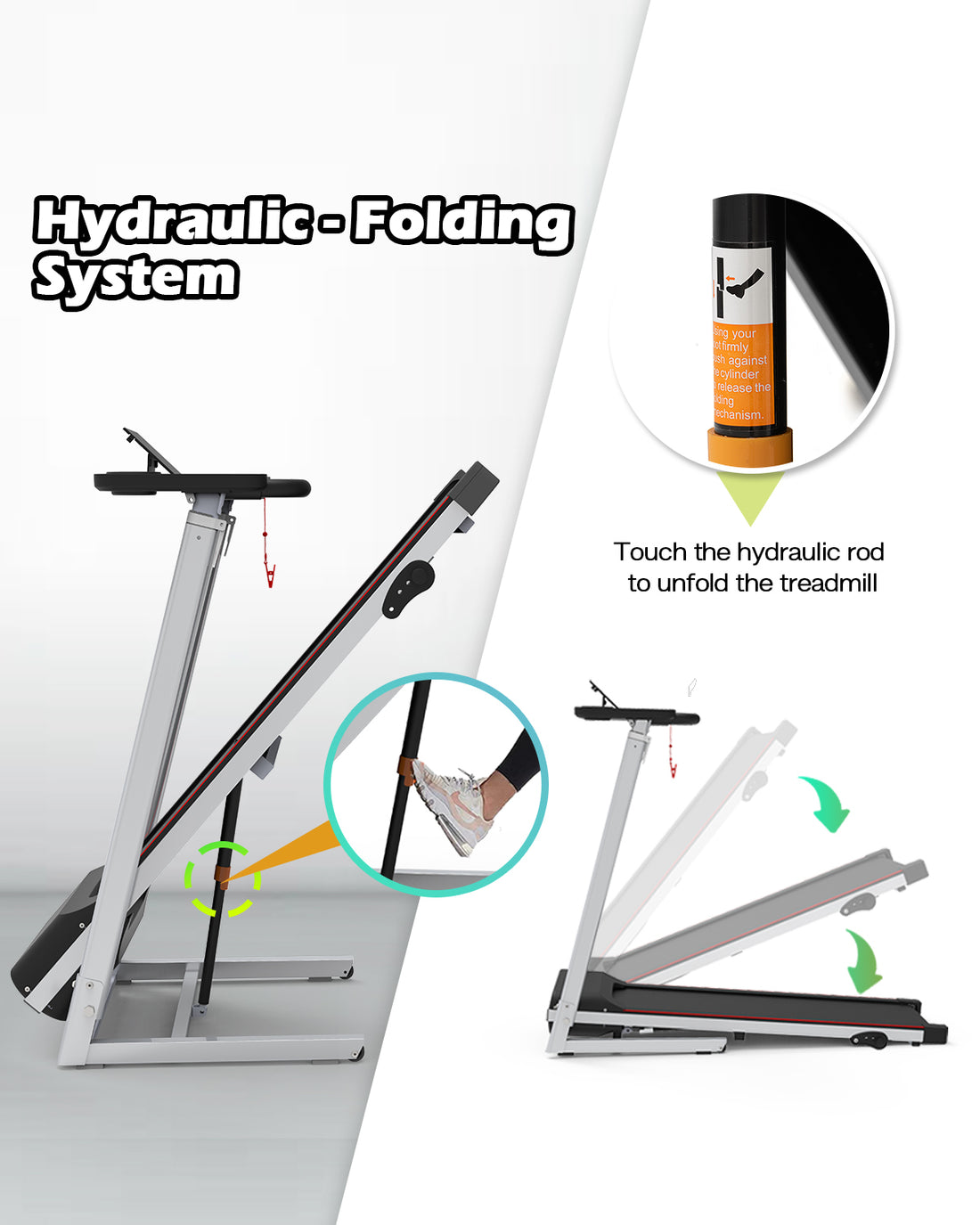 Folding Treadmill with Desk for Home 265lbs