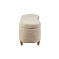 Boucle Flip Top Storage Bench Taupe Polyester