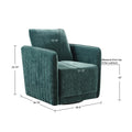 Upholstered 360 Degree Swivel Chair Green Polyester