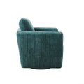 Upholstered 360 Degree Swivel Chair Green Polyester