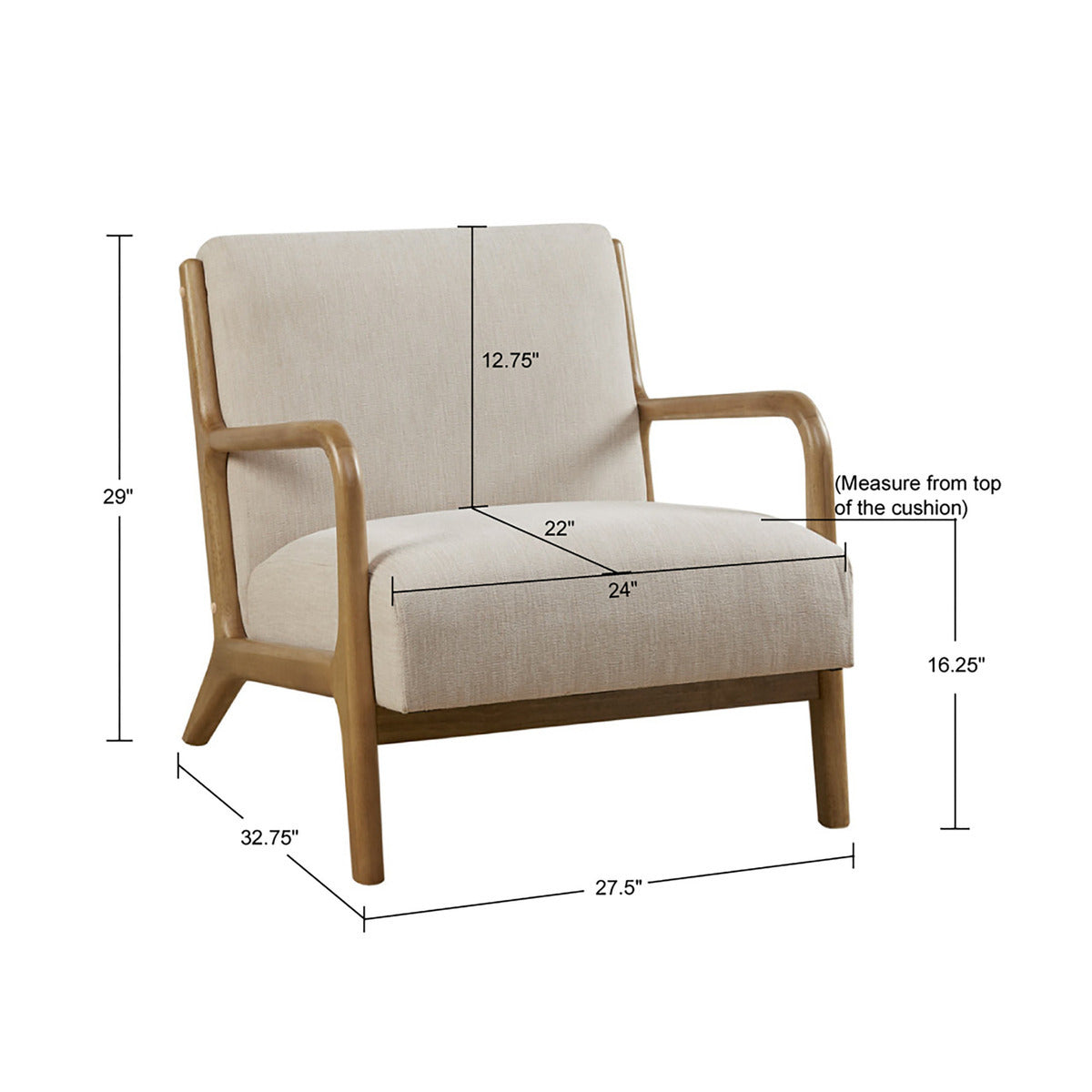 Lounge Chair Cream Polyester