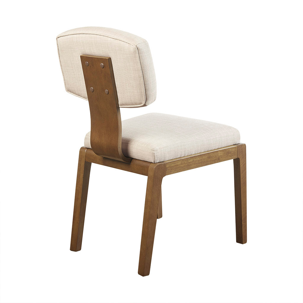 Armless Upholstered Dining Chair Set Of 2 Tan Polyester