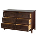 Solid Wood Spray Painted Drawer Dresser Bar,Buffet Tableware Cabinet Lockers Buffet Server Console Table Lockers, Retro Round Handle, Applicable To The Dining Room, Living Room,Kitchen Corridor,Auburn 5 Or More Drawers Auburn Brown Primary Living Space