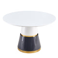 Modern Minimalist Luxury Mdf Material Circular Dining Table. Computer Desk. Game Table. Office Desk. Suitable For Restaurants, Living Rooms, Terraces, And Kitchens. 47.24''47.24''29.92 White Mdf