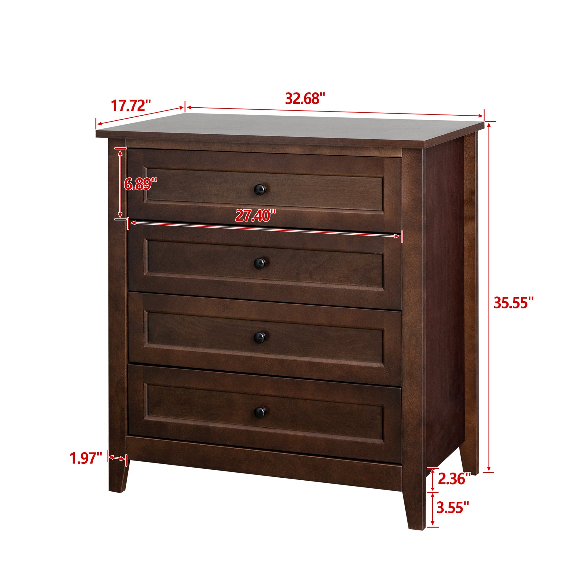 Solid Wood Spray Painted Drawer Dresser Bar,Buffet Tableware Cabinet Lockers Buffet Server Console Table Lockers, Retro Round Handle, Applicable To The Dining Room, Living Room,Kitchen Corridor,Auburn 3 4 Drawers Auburn Brown Primary Living Space Solid