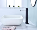 Waterfall Spout Bathroom Faucet,Single Handle Bathroom Vanity Sink Faucet Matte Black Stainless Steel