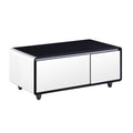 Modern Smart Coffee Table with Built in Fridge, Outlet white-built-in outlets or usb-primary living