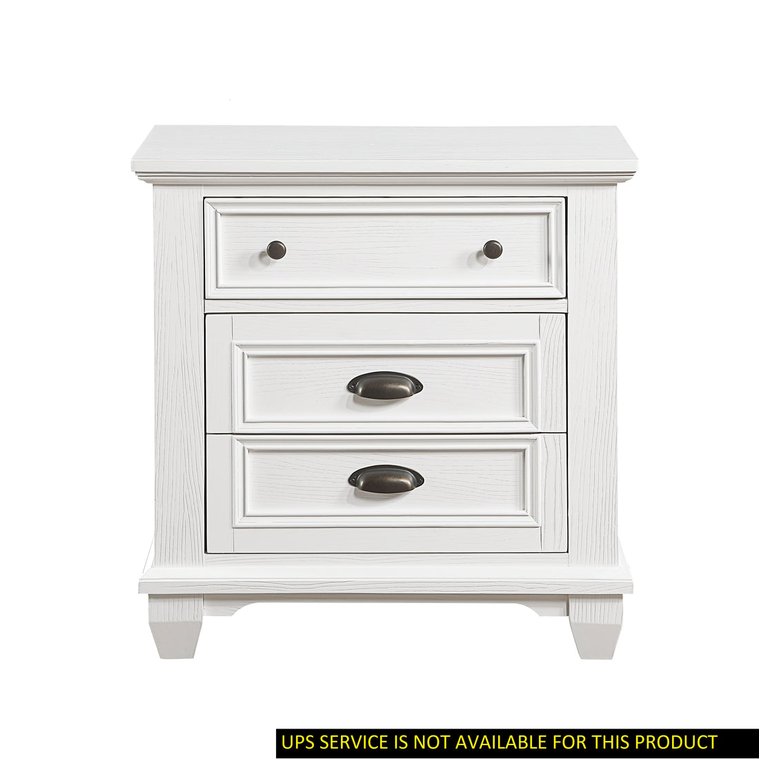 White Finish Two Drawers Nightstand 1Pc Traditional Framing Wooden Bedroom Furniture White 2 Drawers Wood