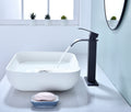 Waterfall Spout Bathroom Faucet,Single Handle Bathroom Vanity Sink Faucet Matte Black Stainless Steel