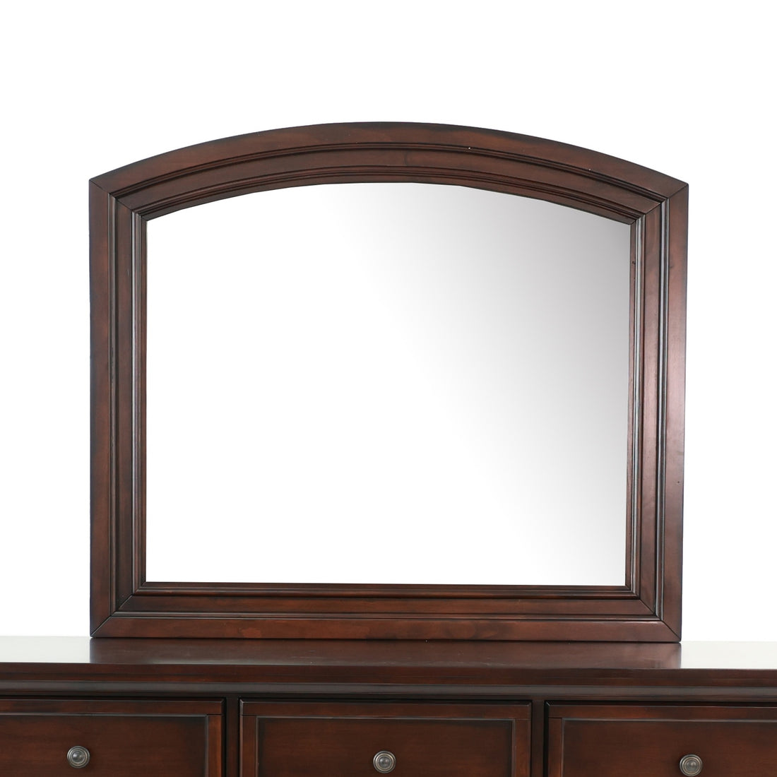 Mirror In Antique Cherry Dark Brown Wood