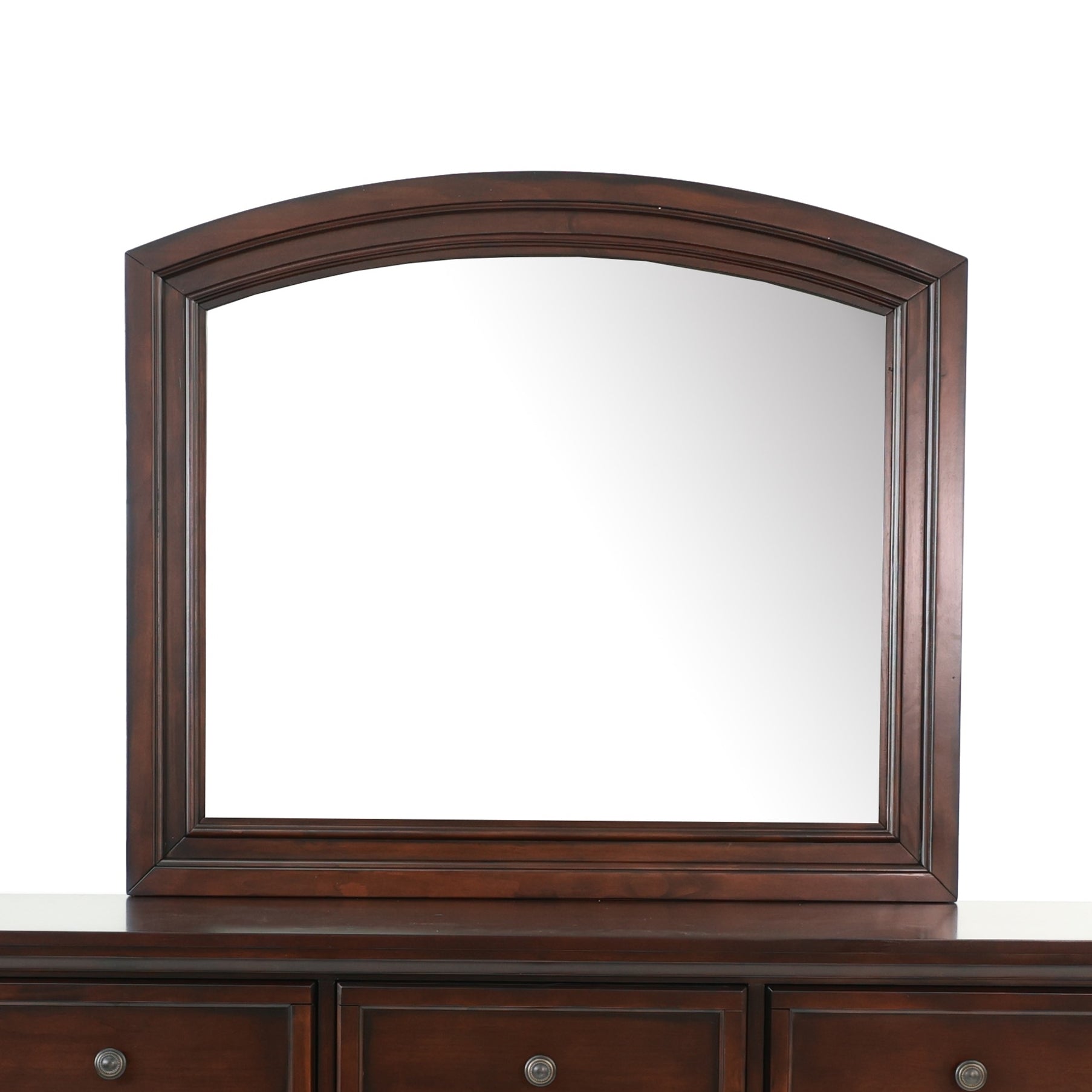 Mirror In Antique Cherry Dark Brown Wood