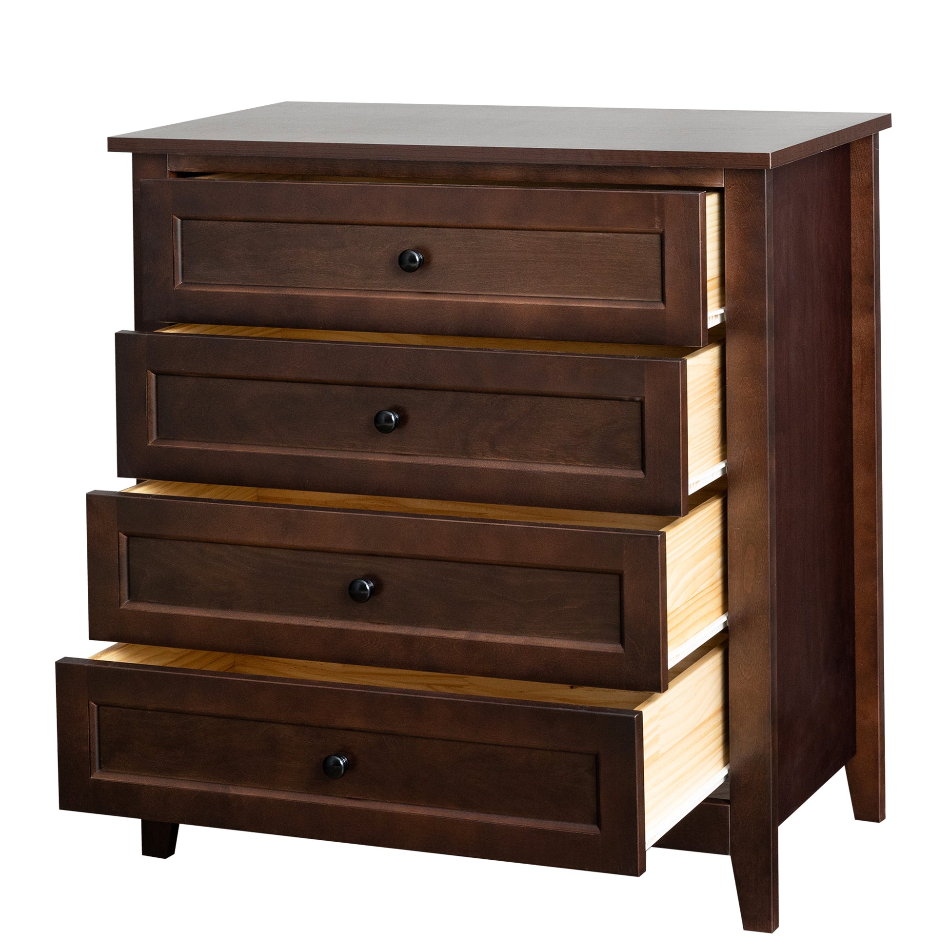 Solid Wood Spray Painted Drawer Dresser Bar,Buffet Tableware Cabinet Lockers Buffet Server Console Table Lockers, Retro Round Handle, Applicable To The Dining Room, Living Room,Kitchen Corridor,Auburn 3 4 Drawers Auburn Brown Primary Living Space Solid