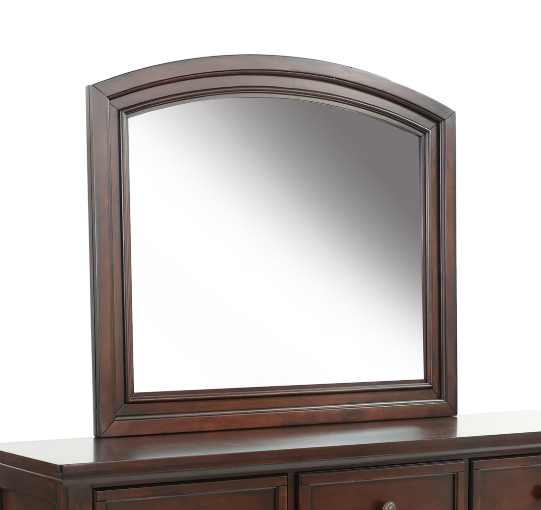 Mirror In Antique Cherry Dark Brown Wood
