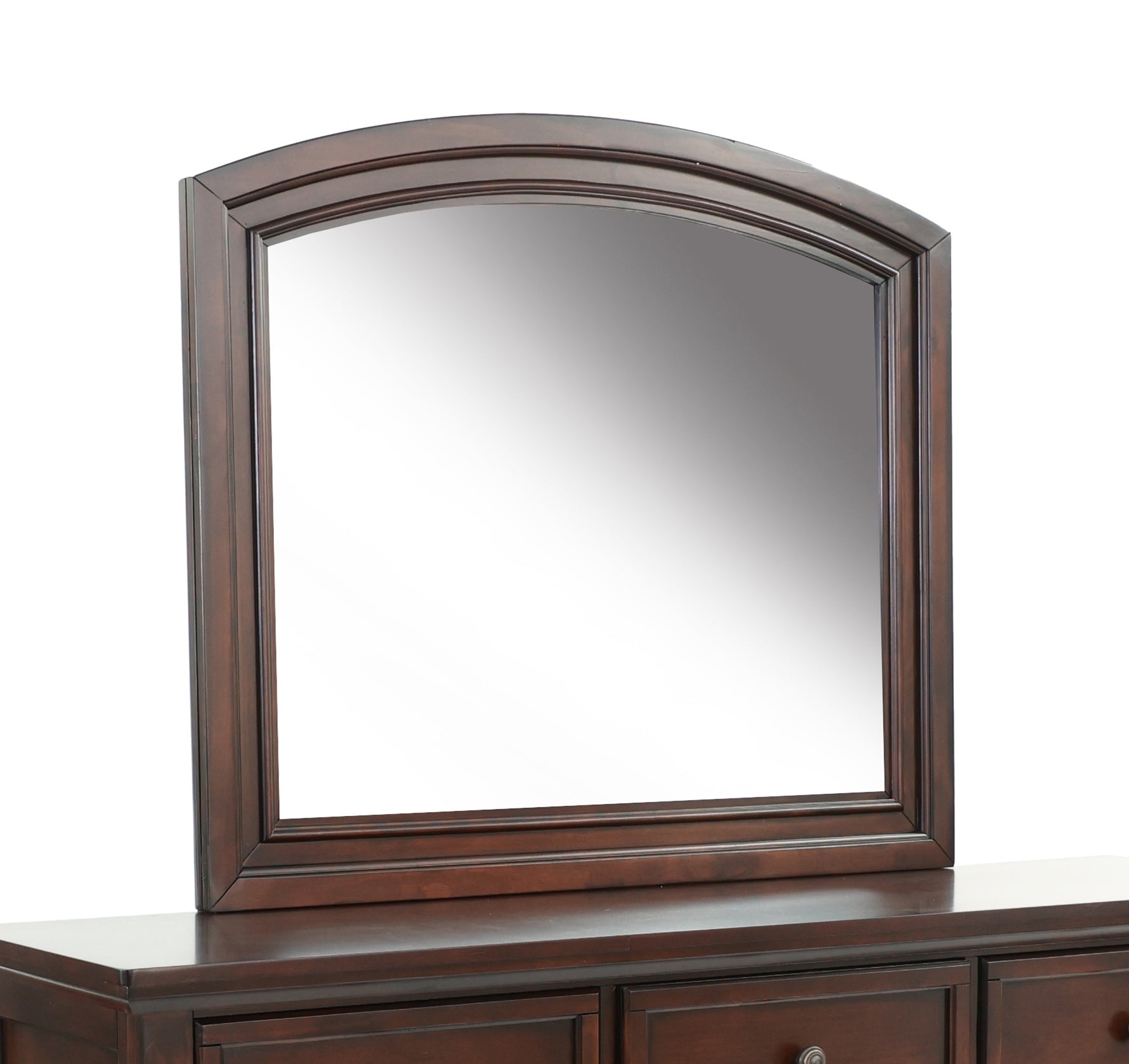 Mirror In Antique Cherry Dark Brown Wood