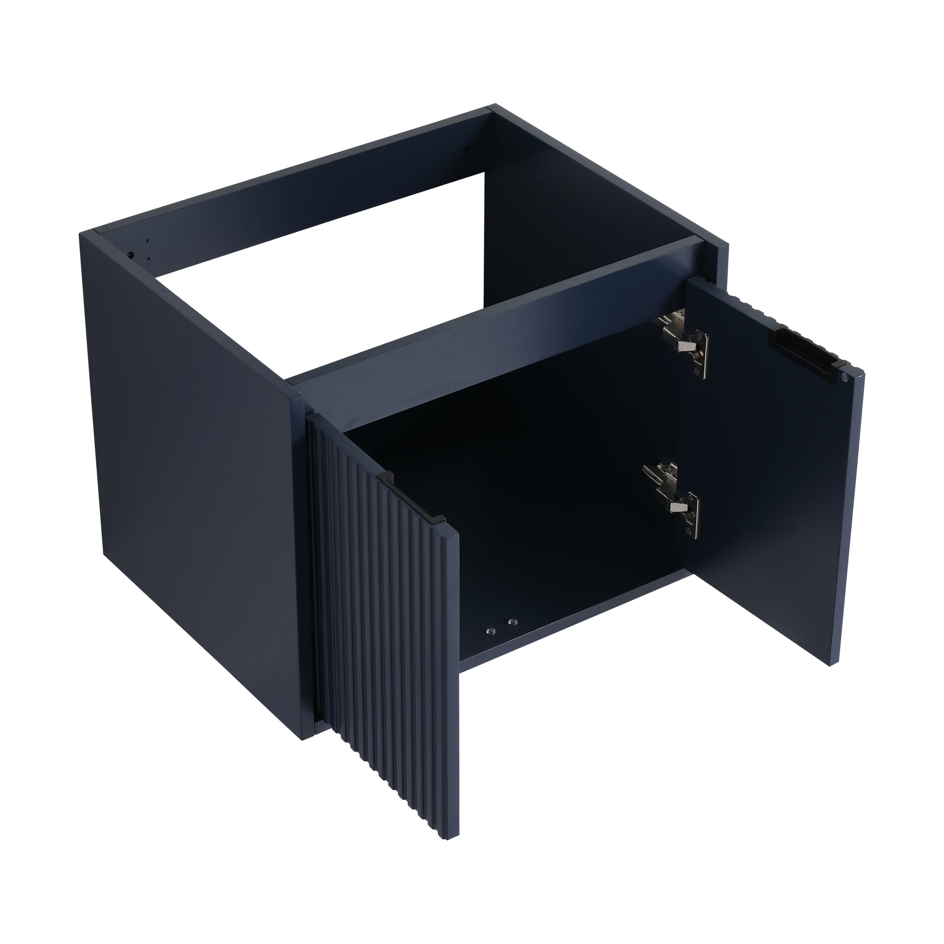 24" Wall Mounted Bathroom Vanity With Thick Edge Resin Sink, 2 Soft Closing Door, Kd Package Navy Blue Bathroom Modern Plywood