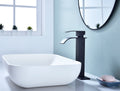 Waterfall Spout Bathroom Faucet,Single Handle Bathroom Vanity Sink Faucet Matte Black Stainless Steel