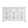 White Finish 1Pc Dresser Of 9X Drawers Traditional Framing Wooden Bedroom Furniture White Wood