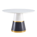 Modern Minimalist Luxury Mdf Material Circular Dining Table. Computer Desk. Game Table. Office Desk. Suitable For Restaurants, Living Rooms, Terraces, And Kitchens. 47.24''47.24''29.92 White Mdf