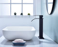 Waterfall Spout Bathroom Faucet,Single Handle Bathroom Vanity Sink Faucet Matte Black Stainless Steel