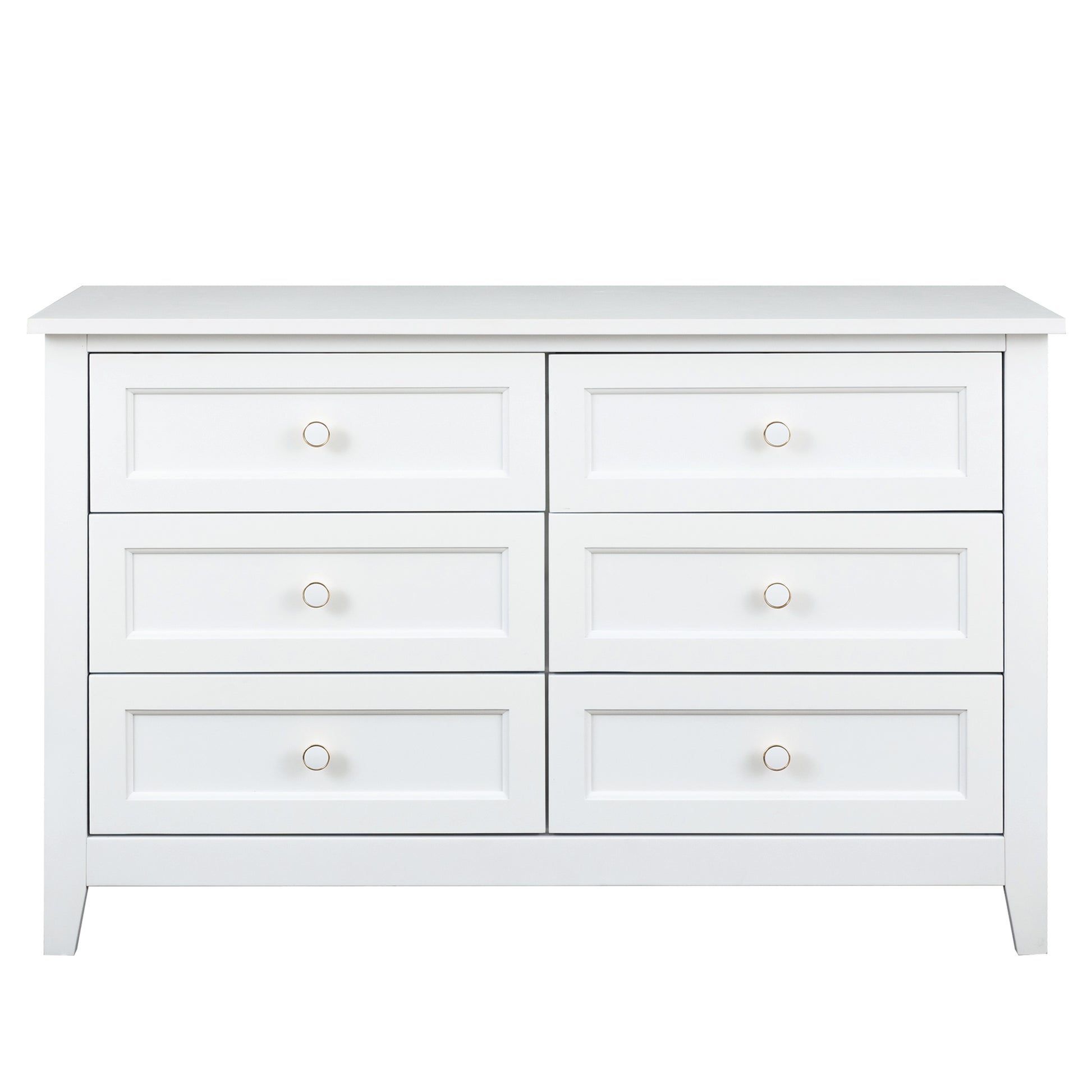 Solid Wood Spray Painted Drawer Dresser Bar,Buffet Tableware Cabinet Lockers Buffet Server Console Table Lockers, Retro Round Handle, Applicable To The Dining Room, Living Room,Kitchen Corridor,White 5 Or More Drawers White Primary Living Space Solid