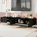 Modern Tv Stand With 5 Champagne Legs Durable, Stylish, Spacious, Versatile Storage Tvs Up To 77