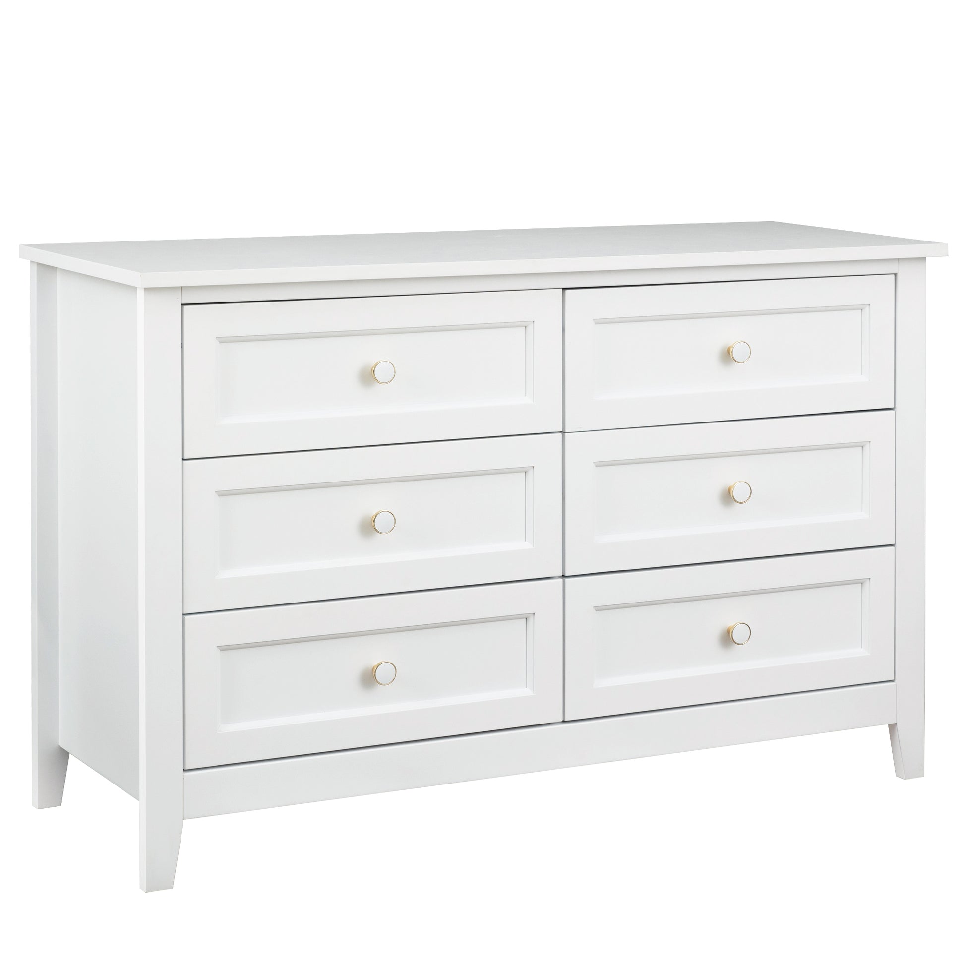 Solid Wood Spray Painted Drawer Dresser Bar,Buffet Tableware Cabinet Lockers Buffet Server Console Table Lockers, Retro Round Handle, Applicable To The Dining Room, Living Room,Kitchen Corridor,White 5 Or More Drawers White Primary Living Space Solid