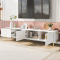 Modern Tv Stand With 5 Champagne Legs Durable, Stylish, Spacious, Versatile Storage Tvs Up To 77