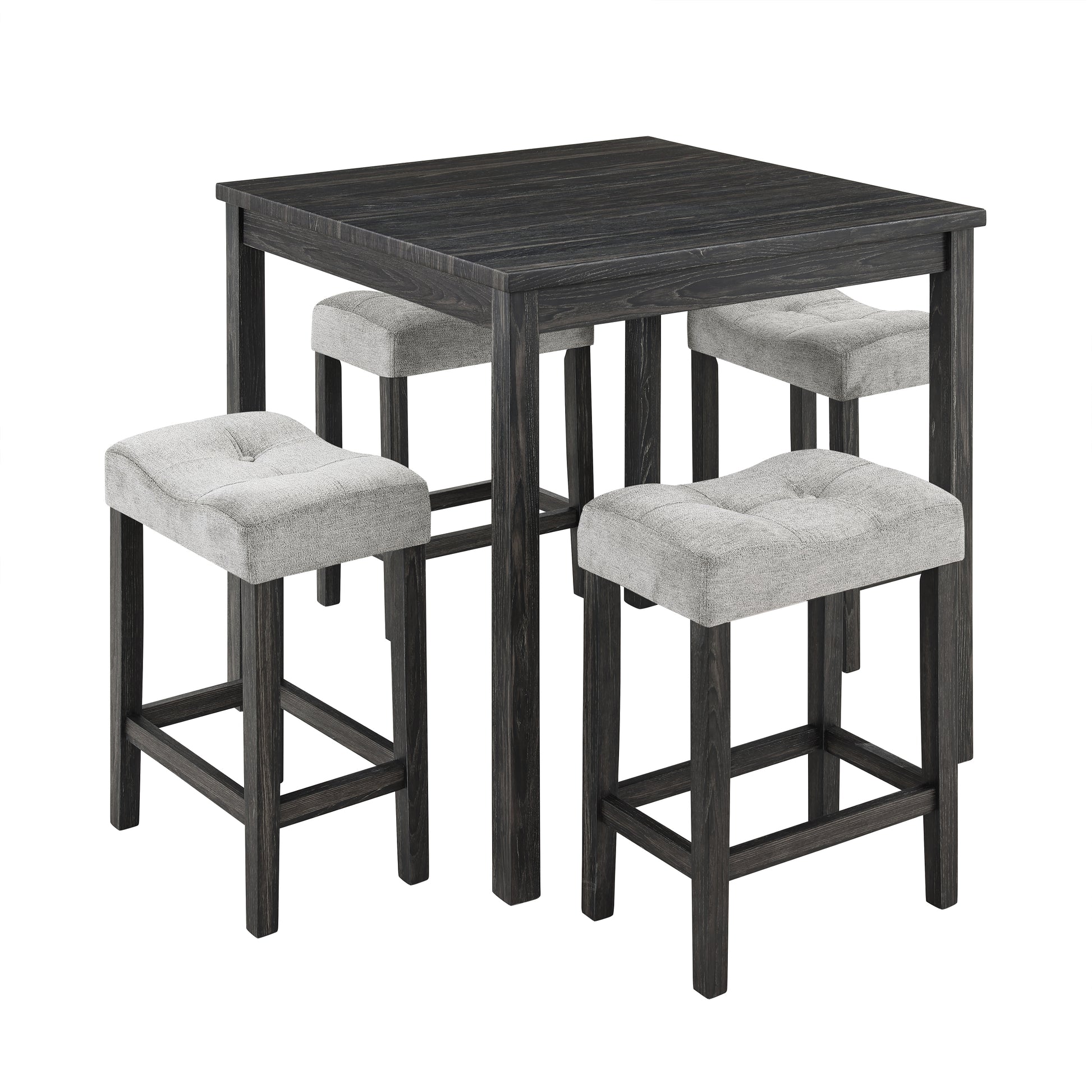 Dining Table, Bar Table And Chairs Set, 5 Piece Dining Table Set, Industrial Breakfast Table Set, For Living Room, Dining Room, Game Room, Old Sku W1781110584 Black Gray Solid Wood Mdf