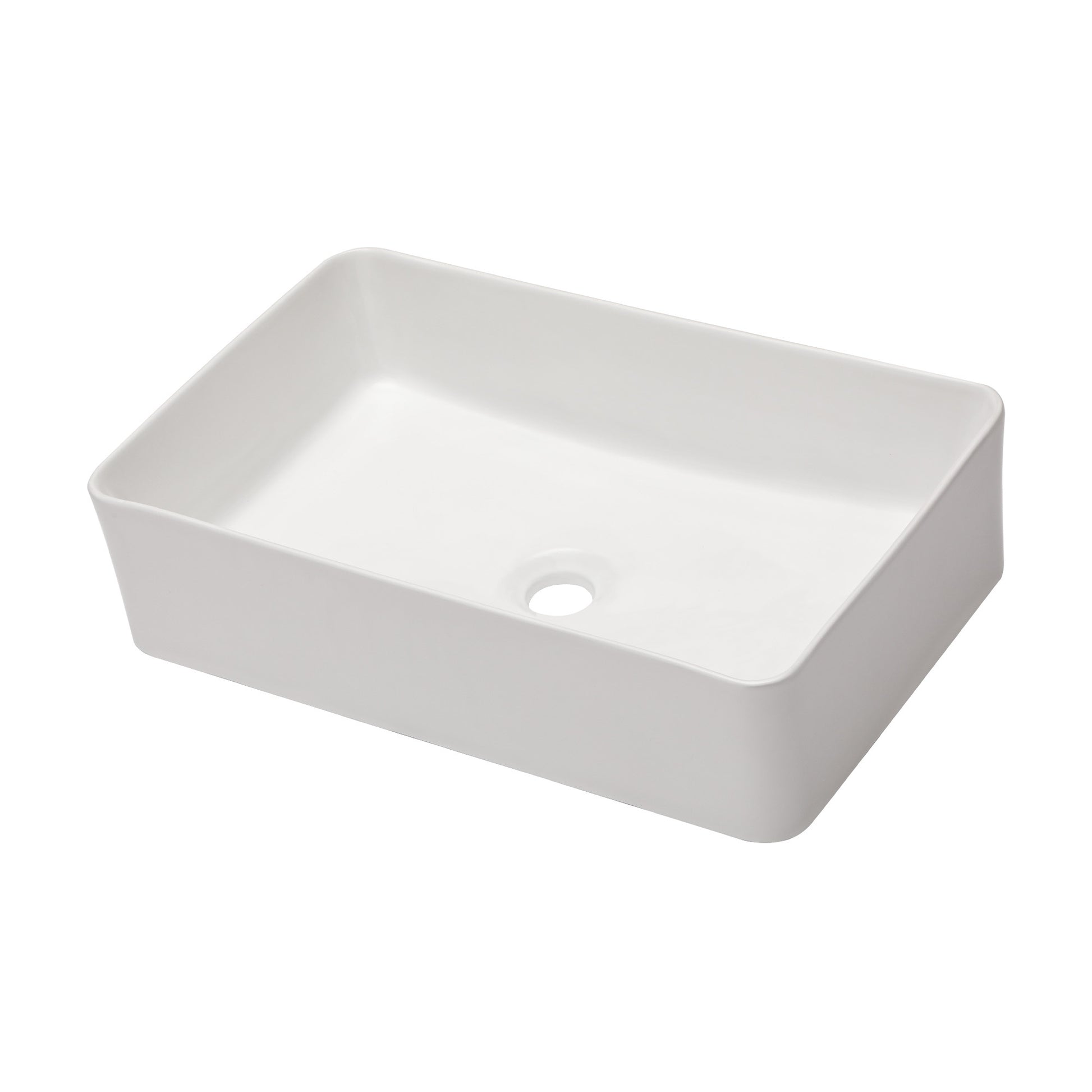 21"X14" White Ceramic Rectangular Vessel Bathroom Sink White Ceramic