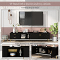 Modern Tv Stand With 5 Champagne Legs Durable, Stylish, Spacious, Versatile Storage Tvs Up To 77