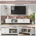 Modern Tv Stand With 5 Champagne Legs Durable, Stylish, Spacious, Versatile Storage Tvs Up To 77