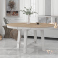 Farmhouse Round Extendable Dining Table With 16