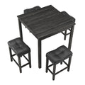 Dining Table, Bar Table And Chairs Set, 5 Piece Dining Table Set, Industrial Breakfast Table Set, For Living Room, Dining Room, Game Room,Old Sku W1781110644 Black Solid Wood Mdf