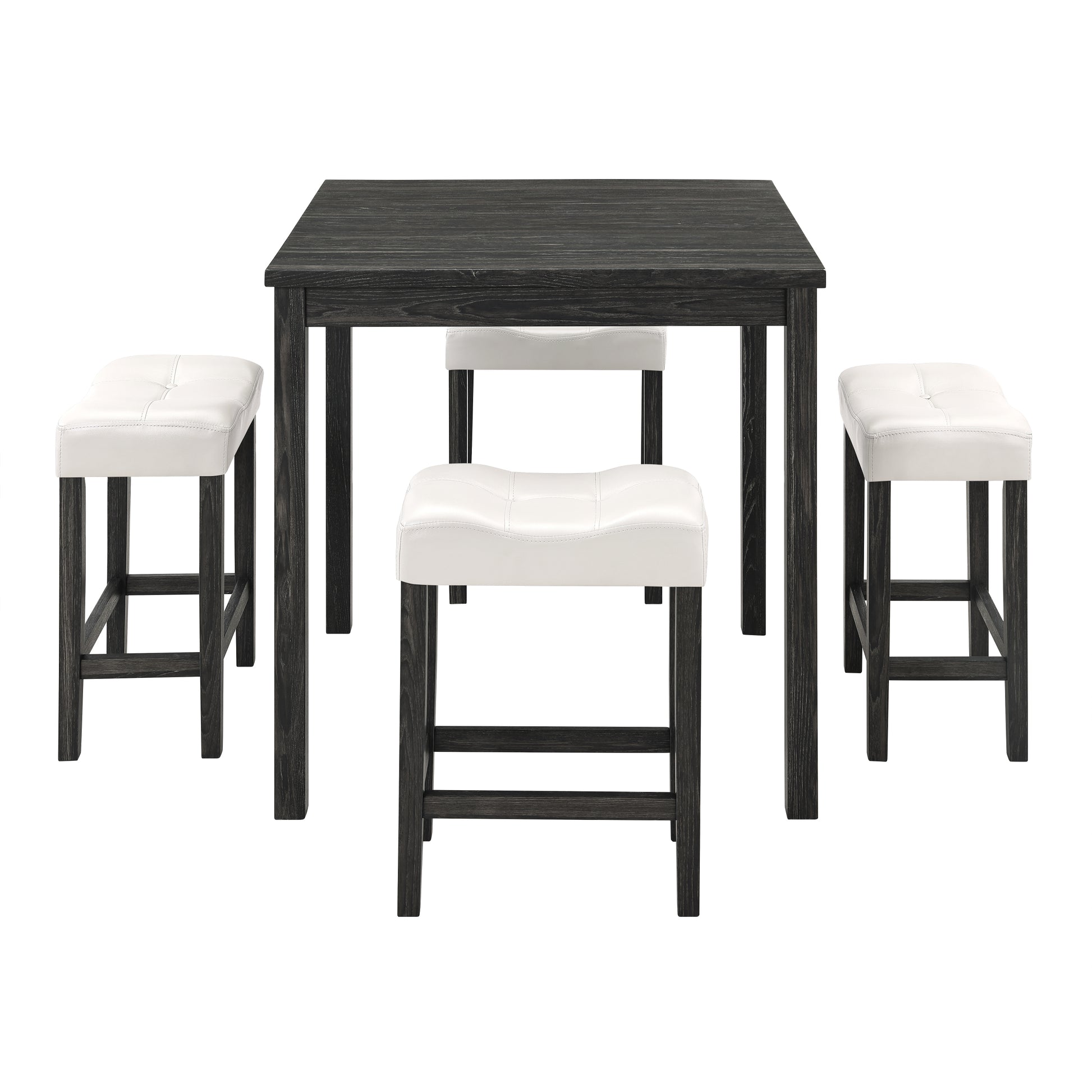 Dining Table, Bar Table And Chairs Set, 5 Piece Dining Table Set, Industrial Breakfast Table Set, For Living Room, Dining Room, Game Room,Old Sku W1781110634 White Black Solid Wood Mdf