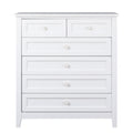 Solid Wood Spray Painted Drawer Dresser Bar,Buffet Tableware Cabinet Lockers Buffet Server Console Table Lockers, Retro Round Handle, Applicable To The Dining Room, Living Room,Kitchen Corridor,White 5 Or More Drawers White White Primary Living Space