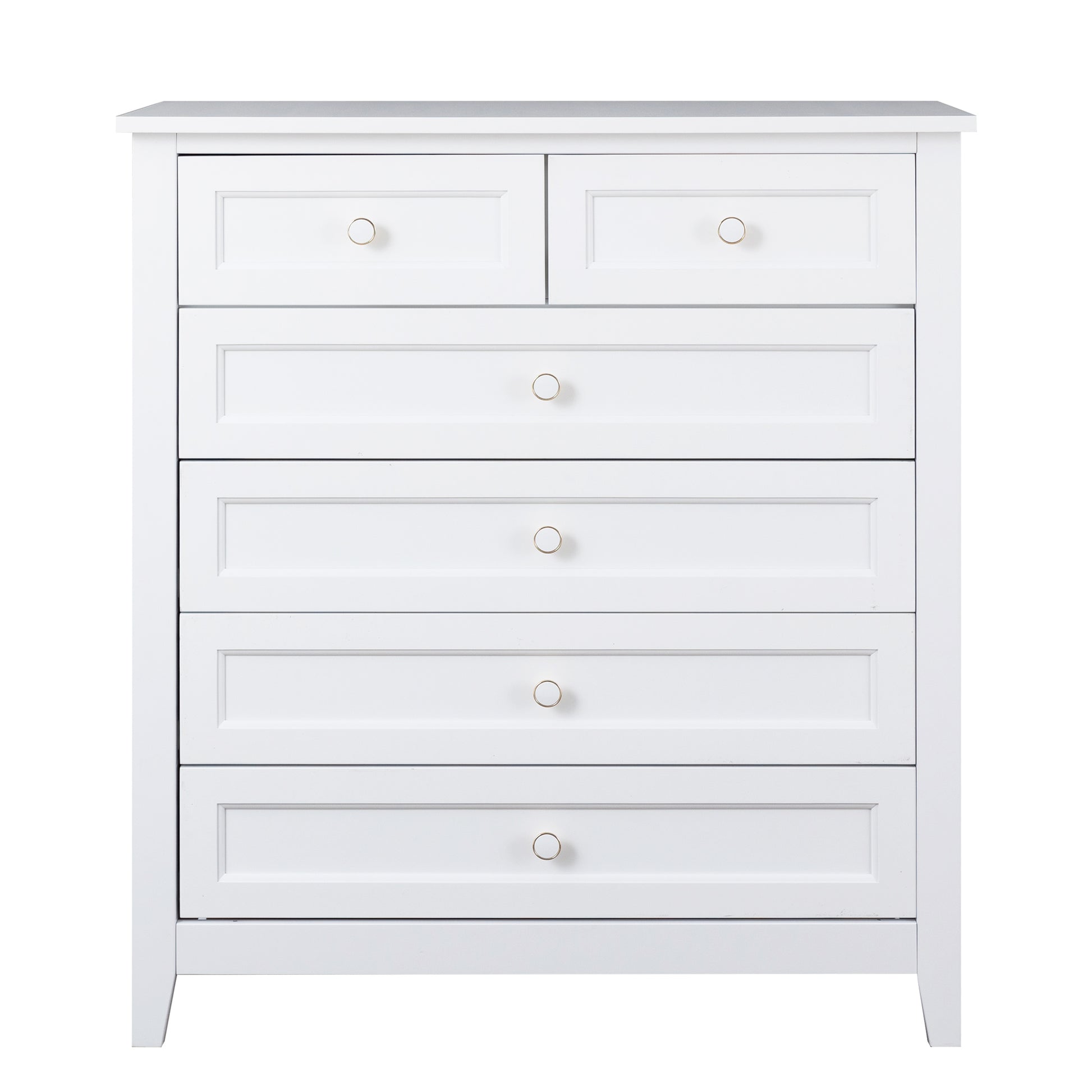 Solid Wood Spray Painted Drawer Dresser Bar,Buffet Tableware Cabinet Lockers Buffet Server Console Table Lockers, Retro Round Handle, Applicable To The Dining Room, Living Room,Kitchen Corridor,White 5 Or More Drawers White White Primary Living Space