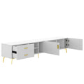 Modern Tv Stand With 5 Champagne Legs Durable, Stylish, Spacious, Versatile Storage Tvs Up To 77