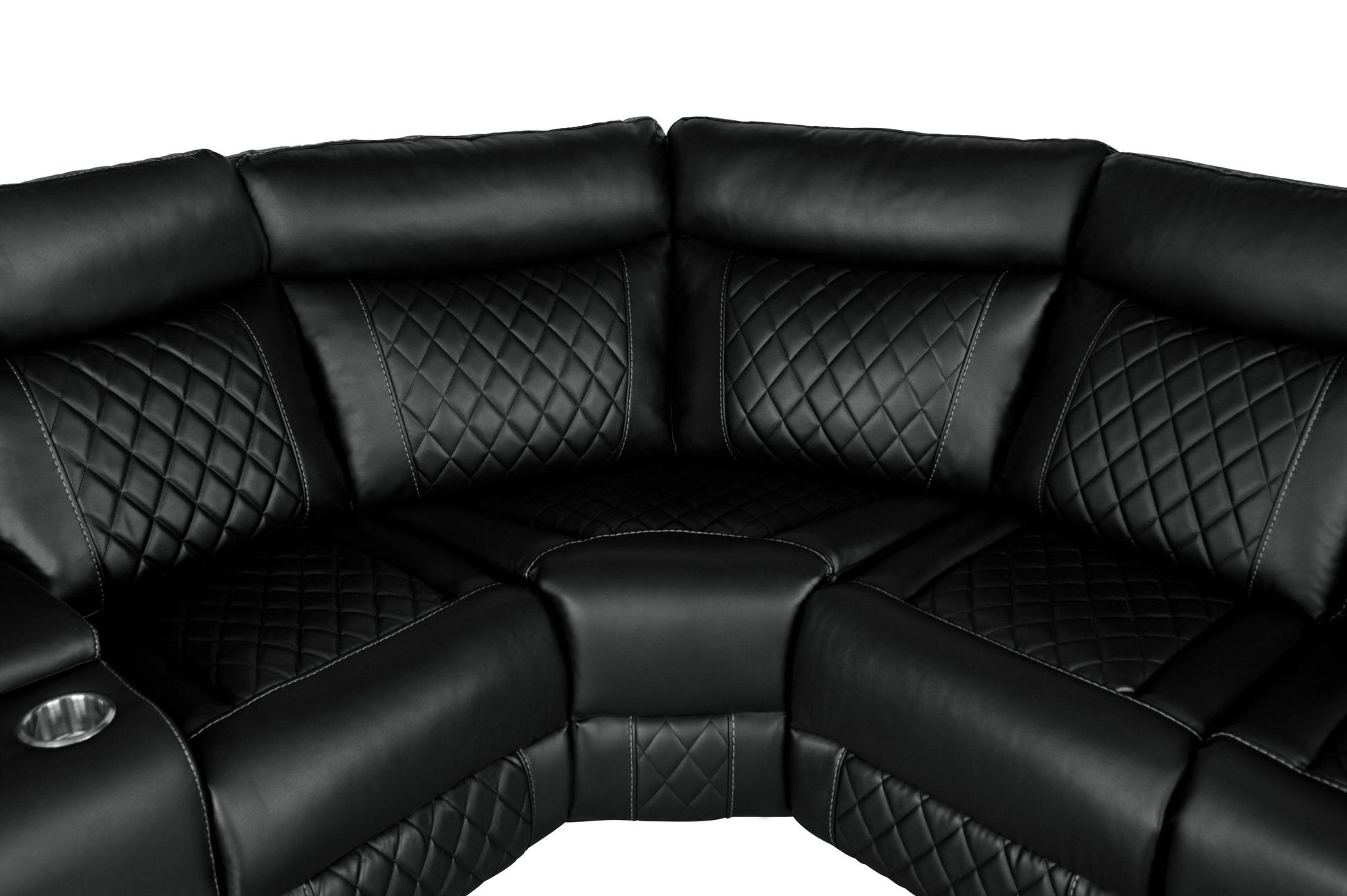 Home Theater Seating Manual Recliner With Cup Holder, Hide Away Storage Pu Reclining Sofa For Living Room, Home Theater, Black Black Foam Pu 5 Seat