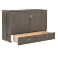 Queen Size Murphy Bed With Built In Charging Station, Antique Grey Box Spring Not Required Queen Antique Gray Wood Pine Wood