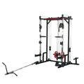 Power Cage With Lat Pulldown And Weight Storage Rack Optional Weight Bench, 1400 Lb Capacity Power Rack For Home And Garage Gyms, Multiple Accessory Squat Racks For Full Body Workouts Orange Steel