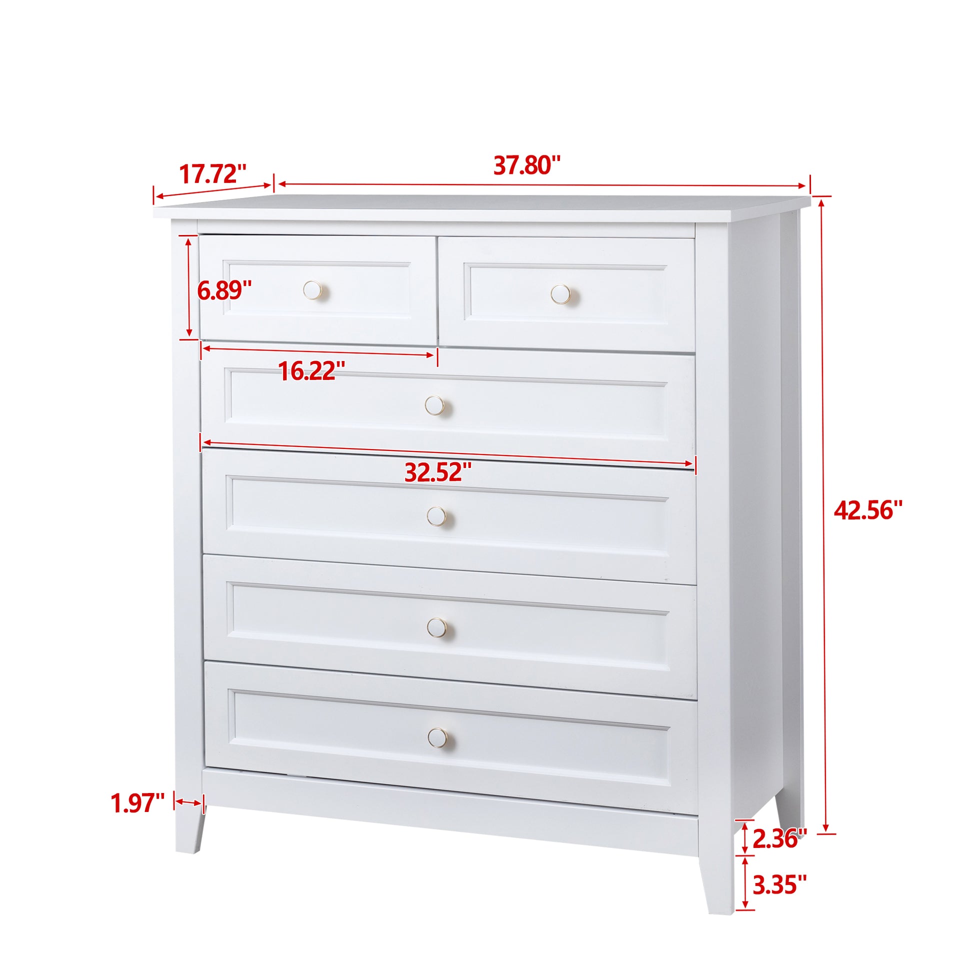 Solid Wood Spray Painted Drawer Dresser Bar,Buffet Tableware Cabinet Lockers Buffet Server Console Table Lockers, Retro Round Handle, Applicable To The Dining Room, Living Room,Kitchen Corridor,White 5 Or More Drawers White White Primary Living Space