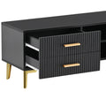 Modern Tv Stand With 5 Champagne Legs Durable, Stylish, Spacious, Versatile Storage Tvs Up To 77