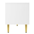 Modern Tv Stand With 5 Champagne Legs Durable, Stylish And Spacious, Tvs Up To 75'' White Mdf