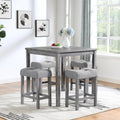 Dining Table, Bar Table And Chairs Set, 5 Piece Dining Table Set, Industrial Breakfast Table Set, For Living Room, Dining Room, Game Room,Old Sku W1781110635 Gray Solid Wood Mdf