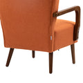 Coolmore Wood Frame Armchair, Modern Accent Chair Lounge Chair For Living Room Orange Linen