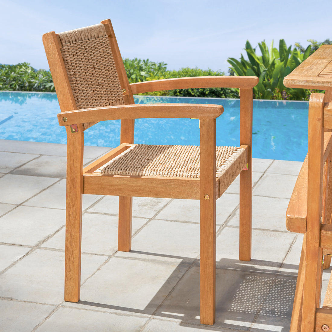 Mauricio Honey Wood Dining Chair Set Of 2 Light Brown Wood Acacia Wood