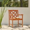 Heraldo Reddish Brown Tropical Wood Patio Armchair Natural Wood Wood Eucalyptus